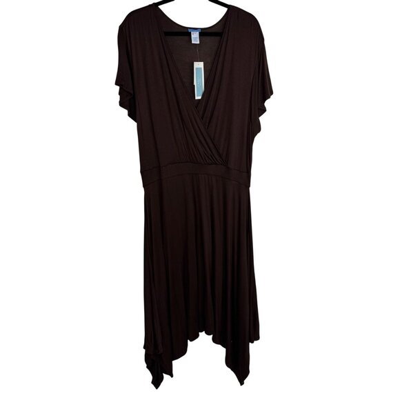 Bundle 2 U-Knit Dresses Black &‎ Brown 1X Handkerchief Hem Whimsigoth Dark Fairy - Picture 8 of 14